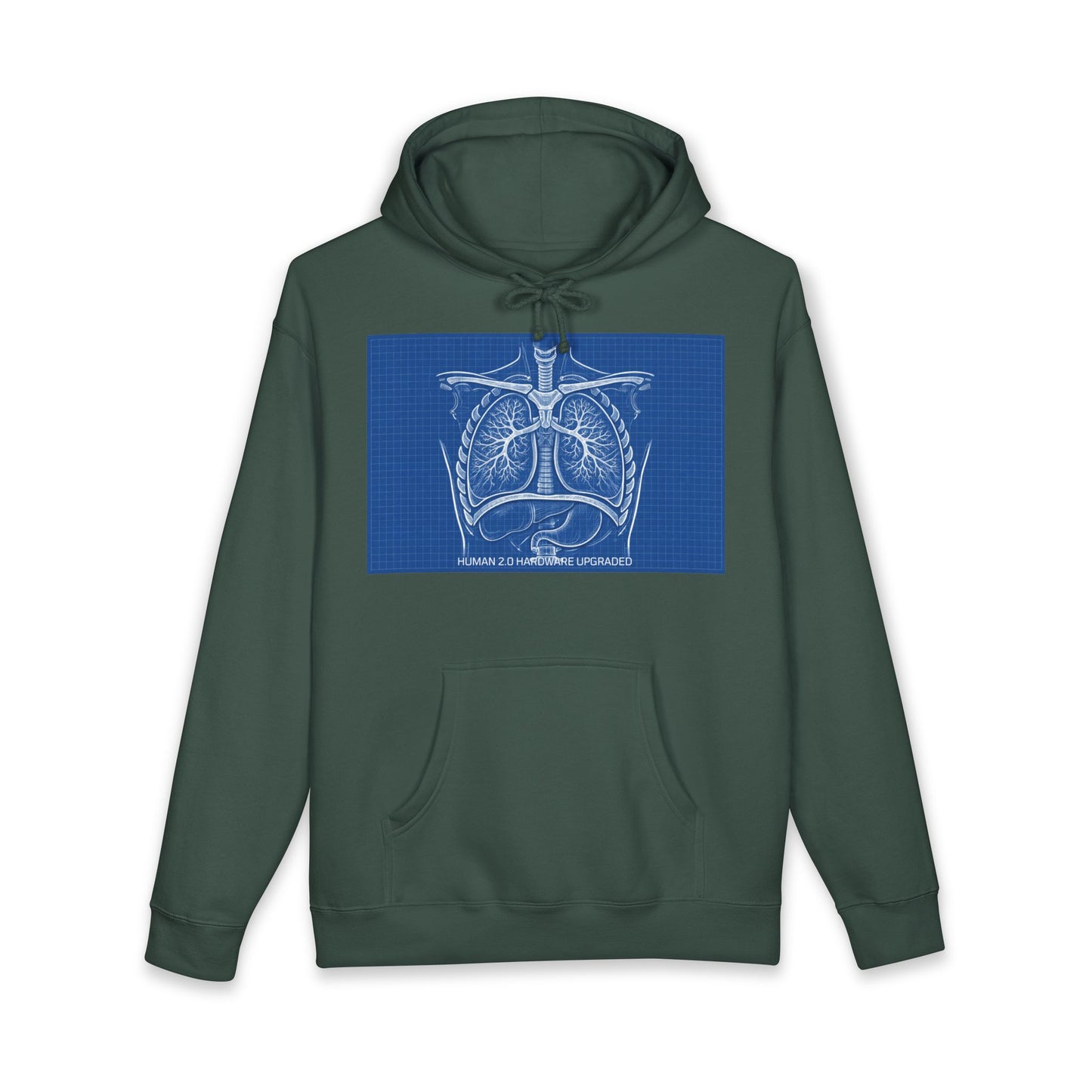 Anatomical Lungs Blueprint Hoodie — Vintage Medical Pulmonary Diagram Sweatshirt