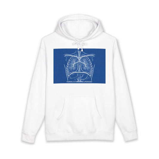 Anatomical Lungs Blueprint Hoodie — Vintage Medical Pulmonary Diagram Sweatshirt