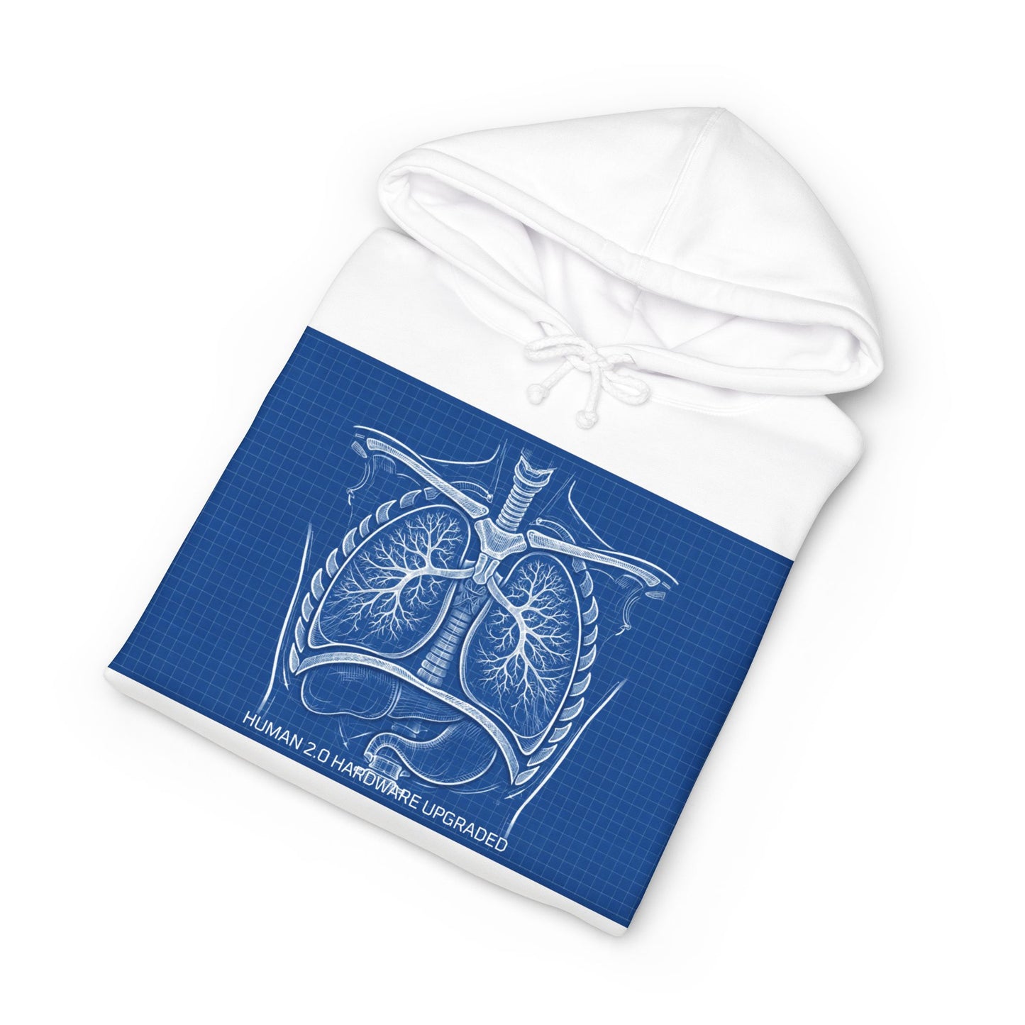 Anatomical Lungs Blueprint Hoodie — Vintage Medical Pulmonary Diagram Sweatshirt