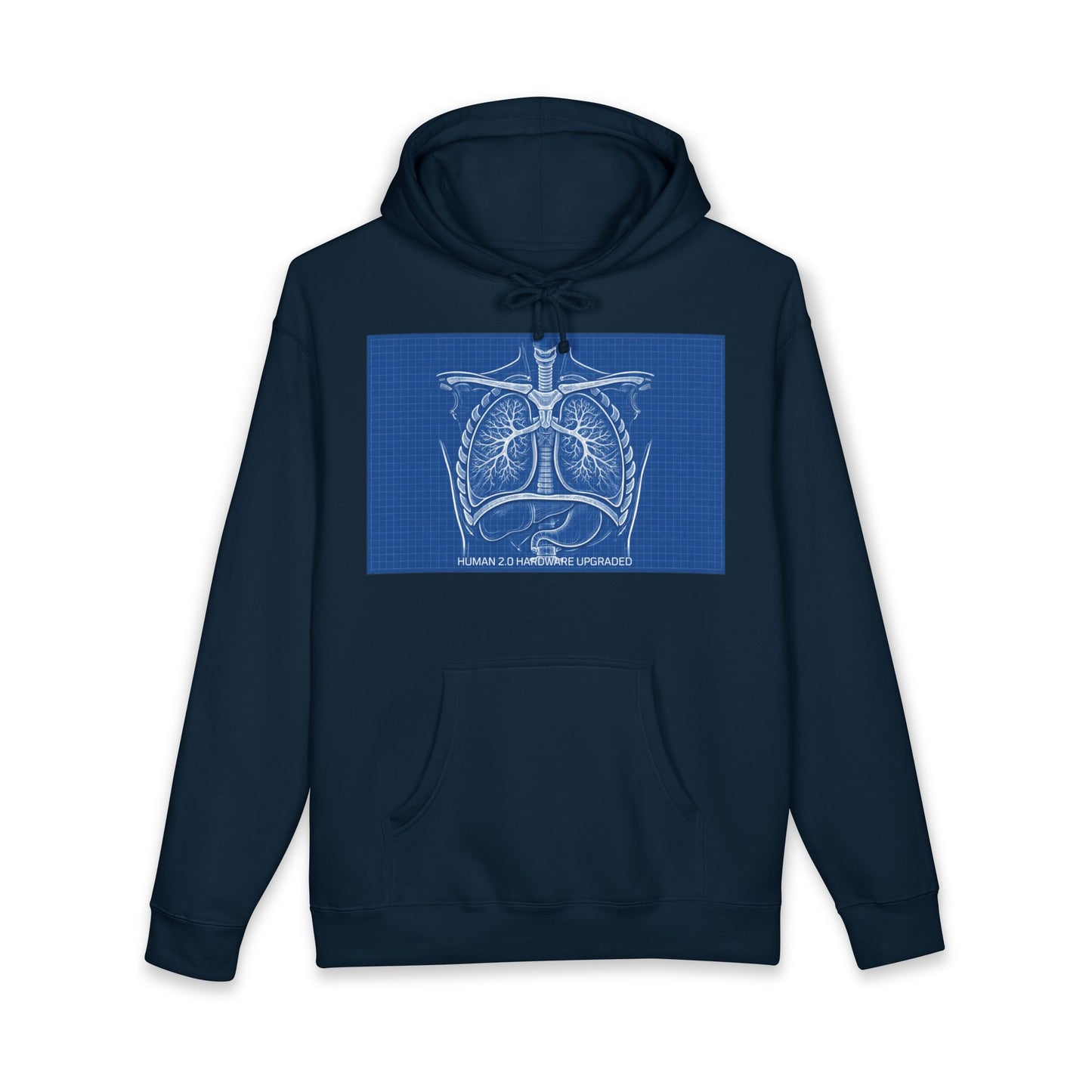 Anatomical Lungs Blueprint Hoodie — Vintage Medical Pulmonary Diagram Sweatshirt