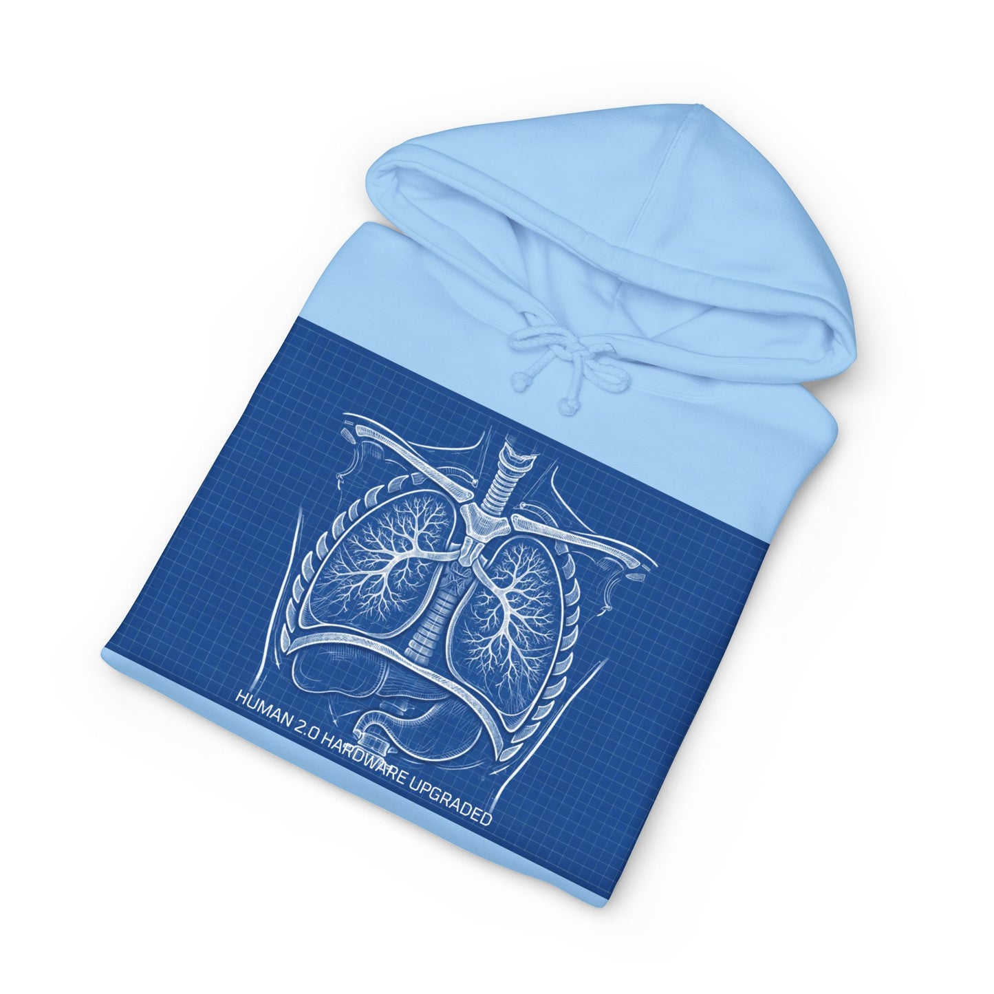 Anatomical Lungs Blueprint Hoodie — Vintage Medical Pulmonary Diagram Sweatshirt