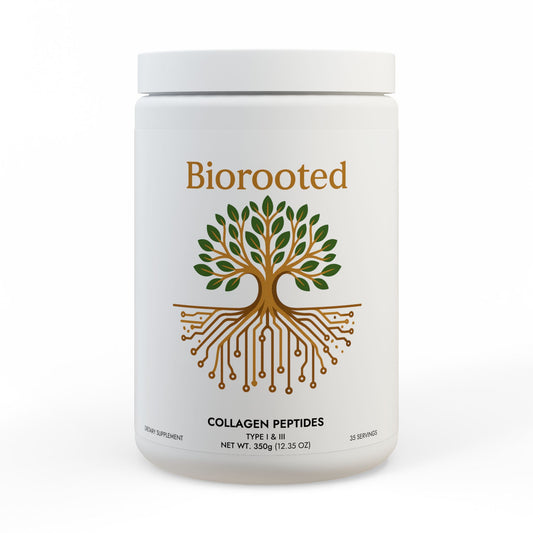 BioRooted Collagen Peptides Type I & III Supplement (350g, 12.3oz)