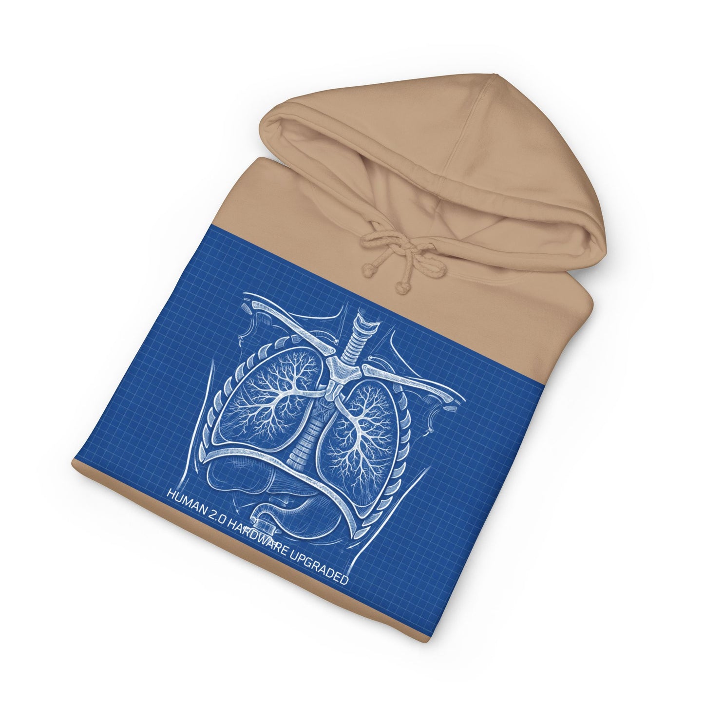 Anatomical Lungs Blueprint Hoodie — Vintage Medical Pulmonary Diagram Sweatshirt