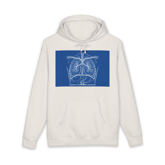 Anatomical Lungs Blueprint Hoodie — Vintage Medical Pulmonary Diagram Sweatshirt