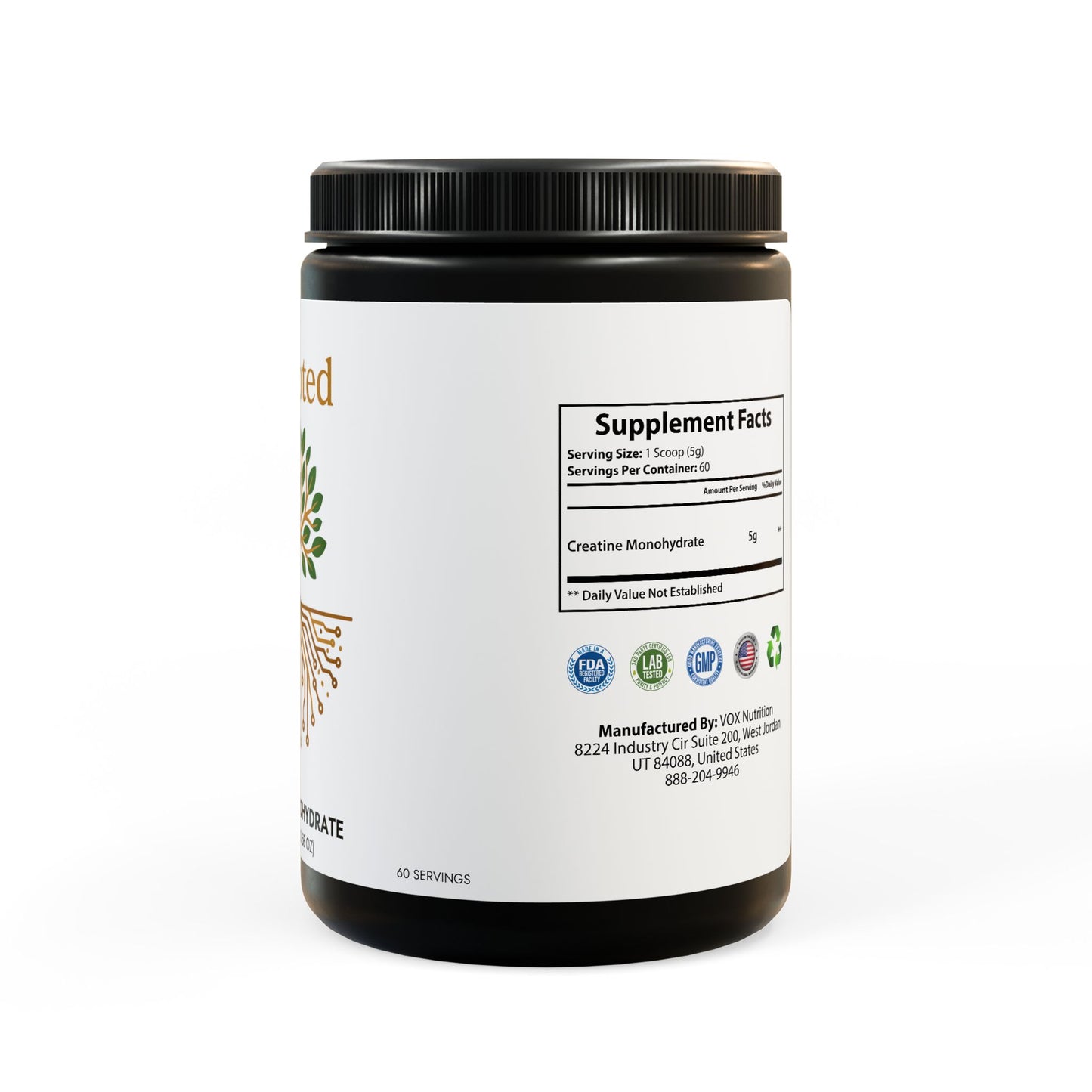 BioRooted Creatine Monohydrate (300g, 10.58oz)