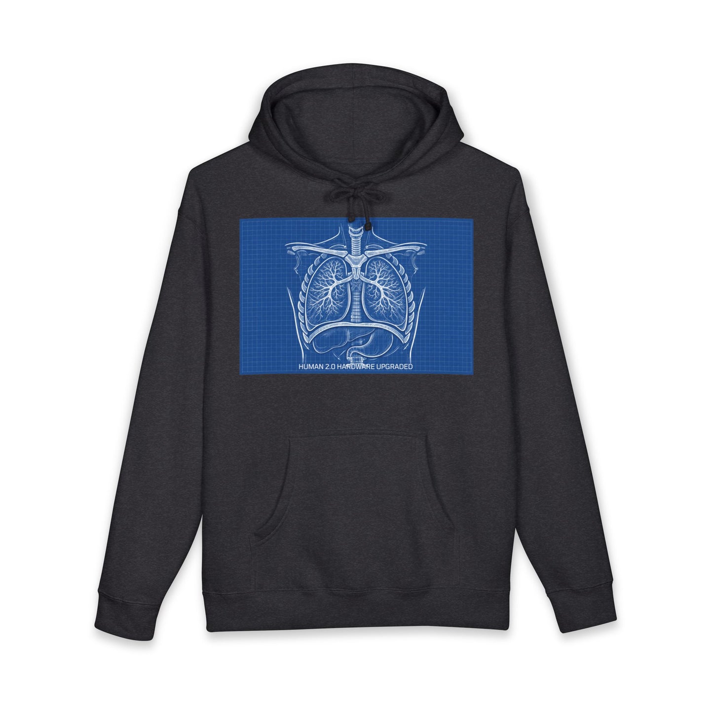 Anatomical Lungs Blueprint Hoodie — Vintage Medical Pulmonary Diagram Sweatshirt